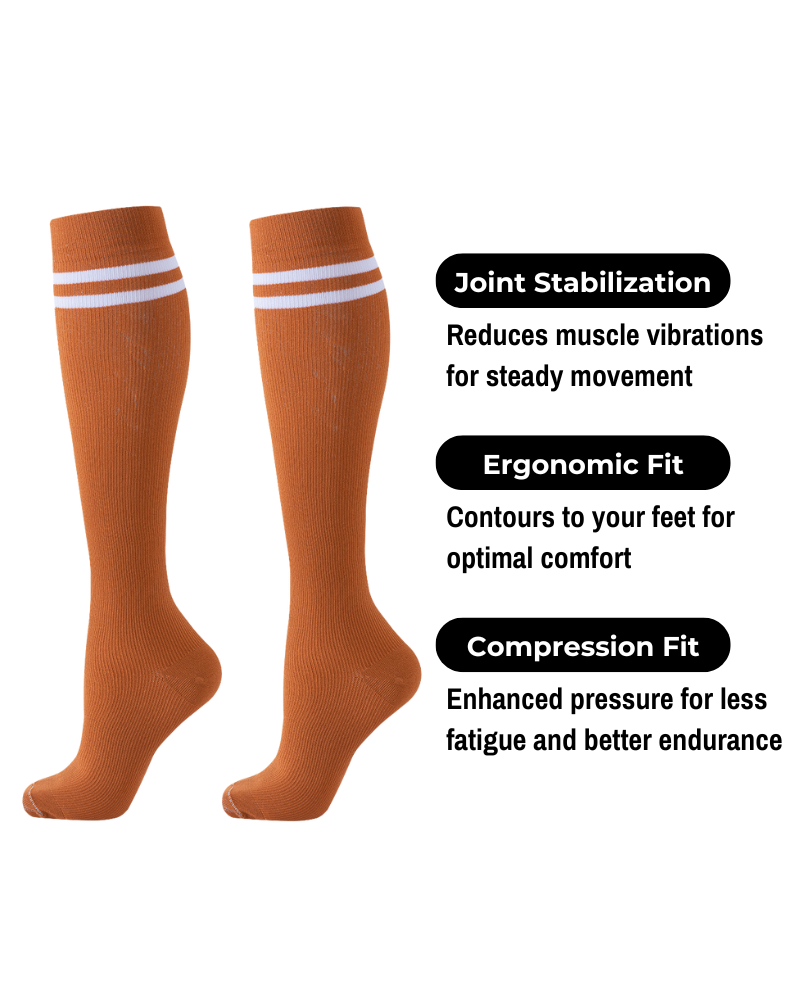 Knee-High Compression Socks - Brown