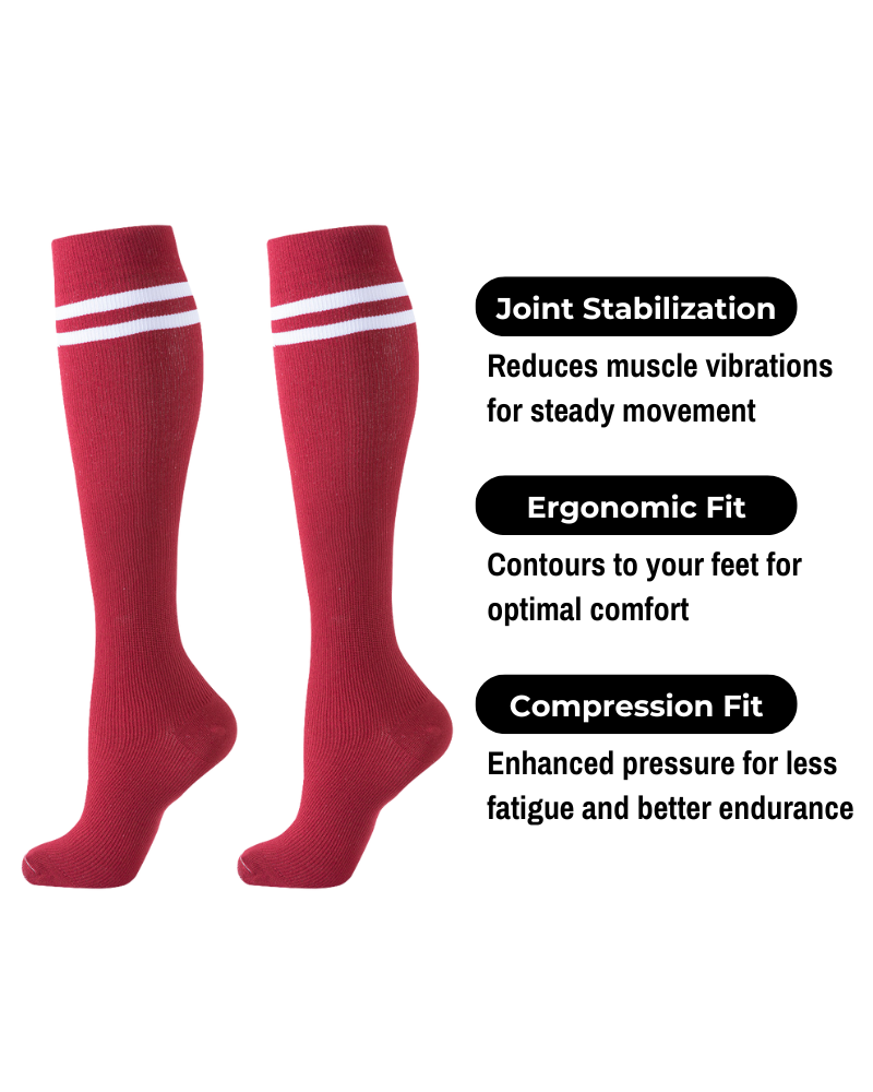 Knee-High Compression Socks - Red