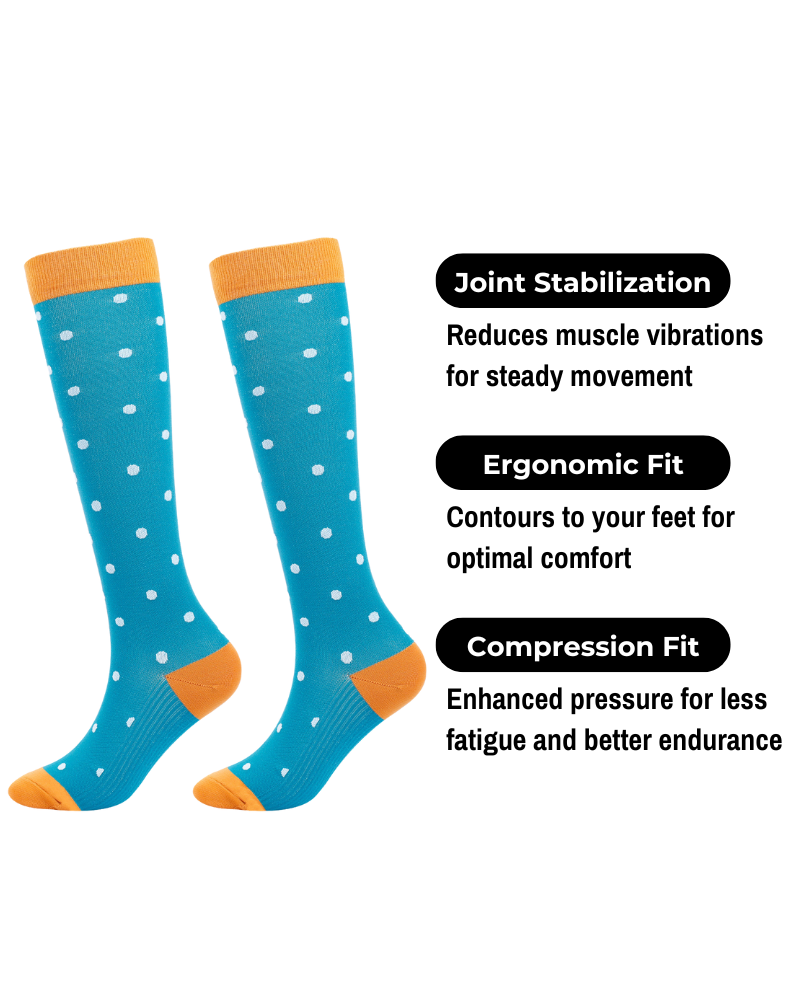 Knee-High Compression Socks - Blue