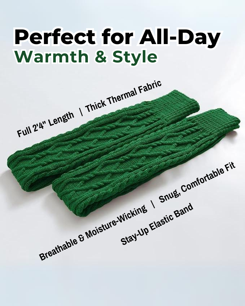 CozyWarm Knit Stockings - Green