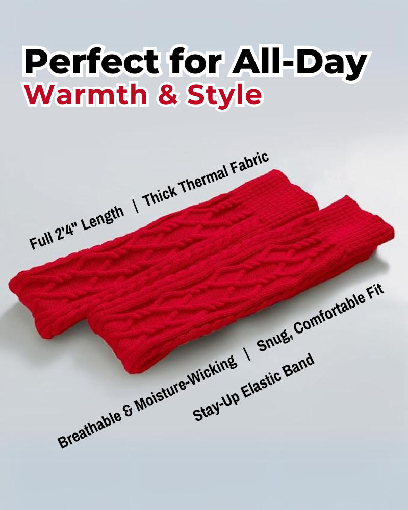 CozyWarm Knit Stockings - Red