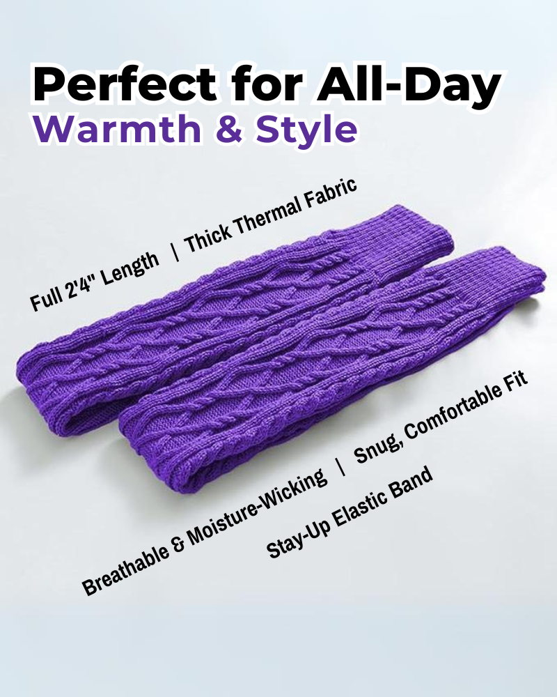 CozyWarm Knit Stockings - Purple