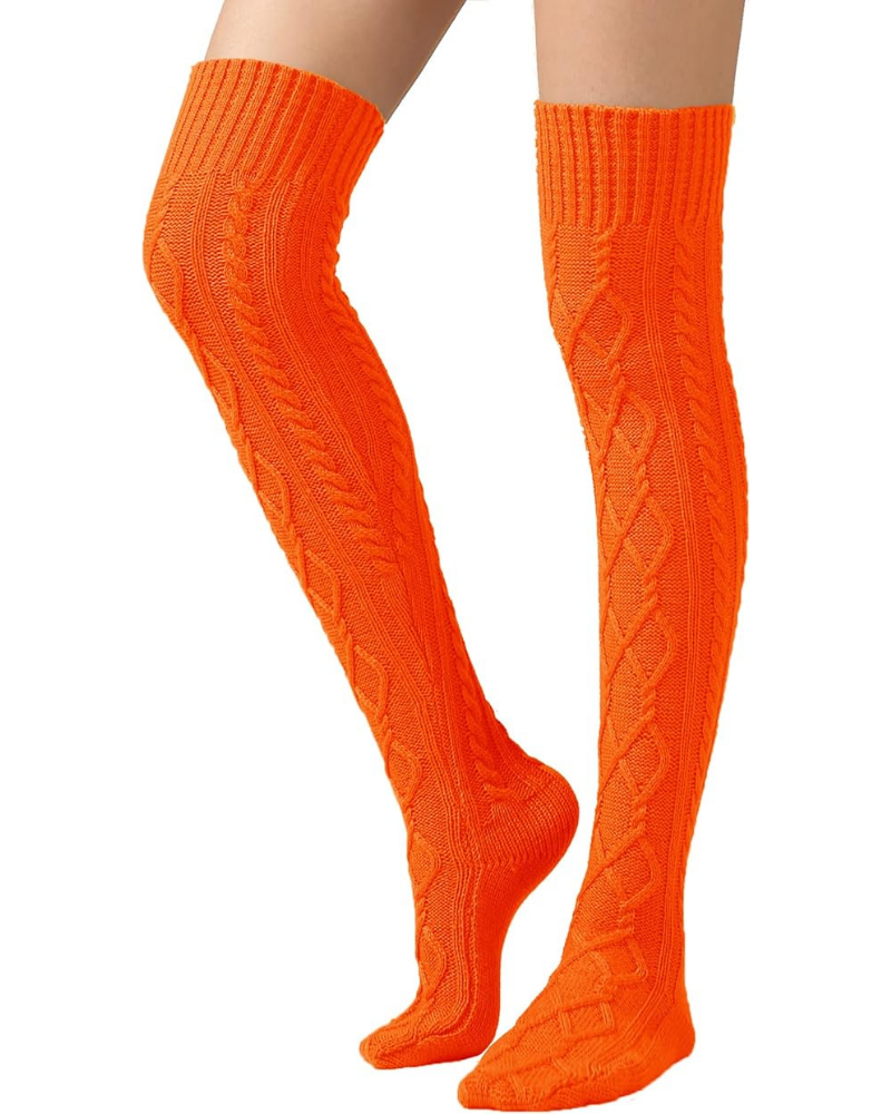 CozyWarm Knit Stockings - Orange