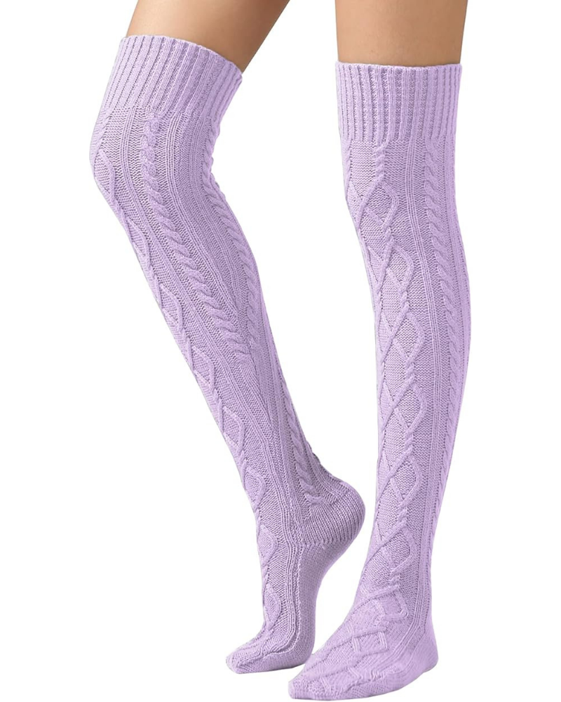 CozyWarm Knit Stockings - Mauve