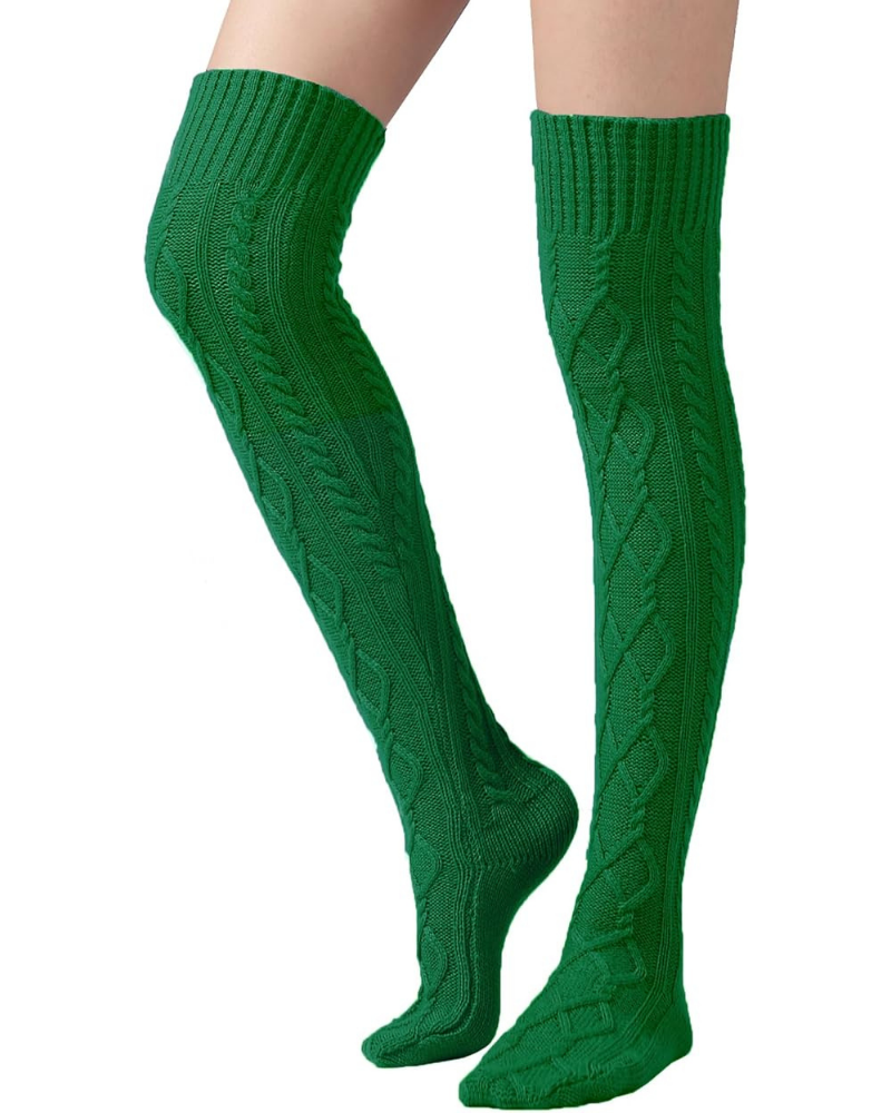 CozyWarm Knit Stockings - Green