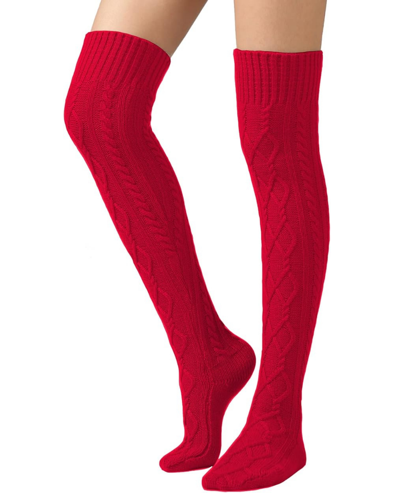 CozyWarm Knit Stockings - Red