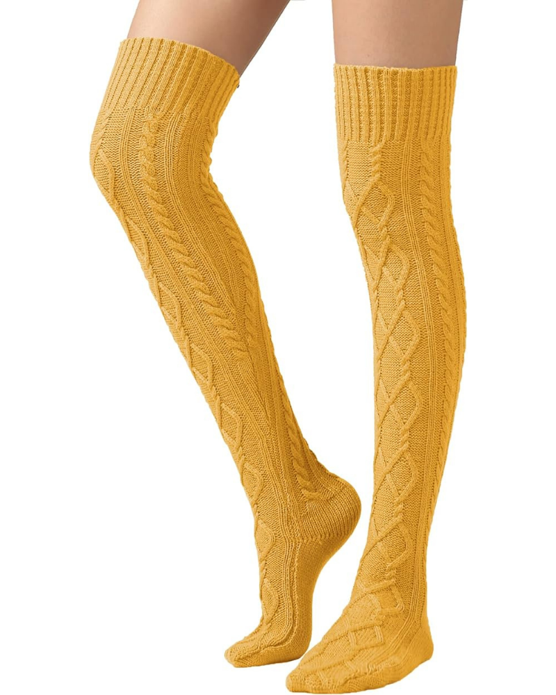 CozyWarm Knit Stockings - Yellow