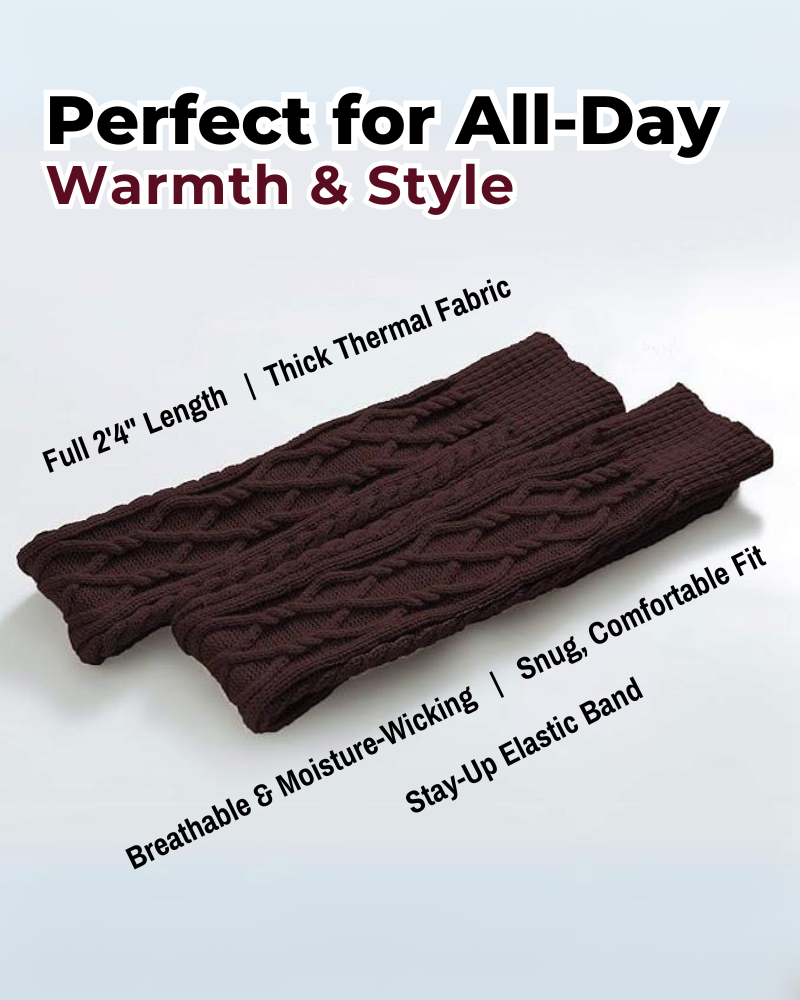 CozyWarm Knit Stockings - Coffee