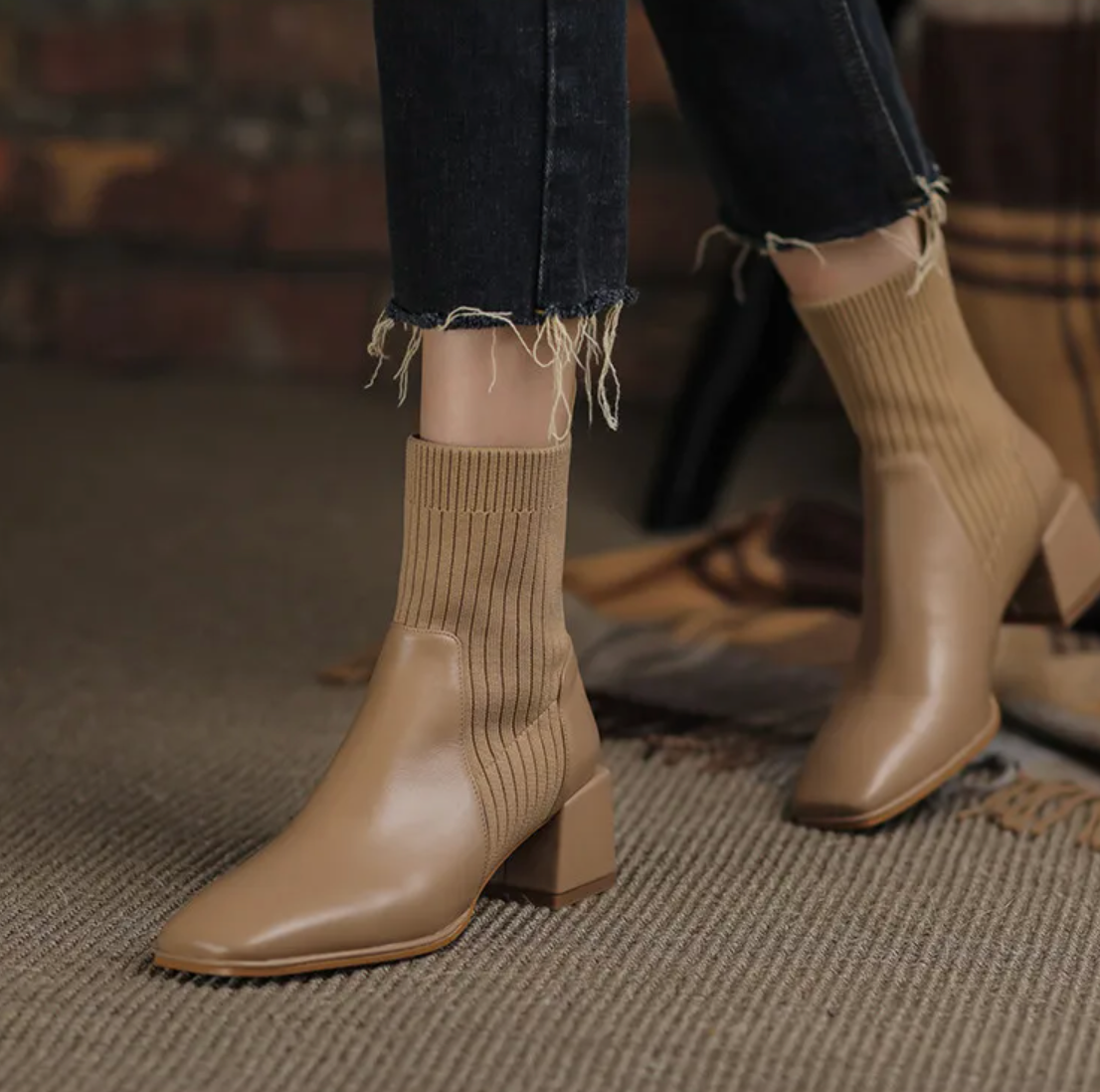 HeelHug: Trendy Knitted Ankle Booties